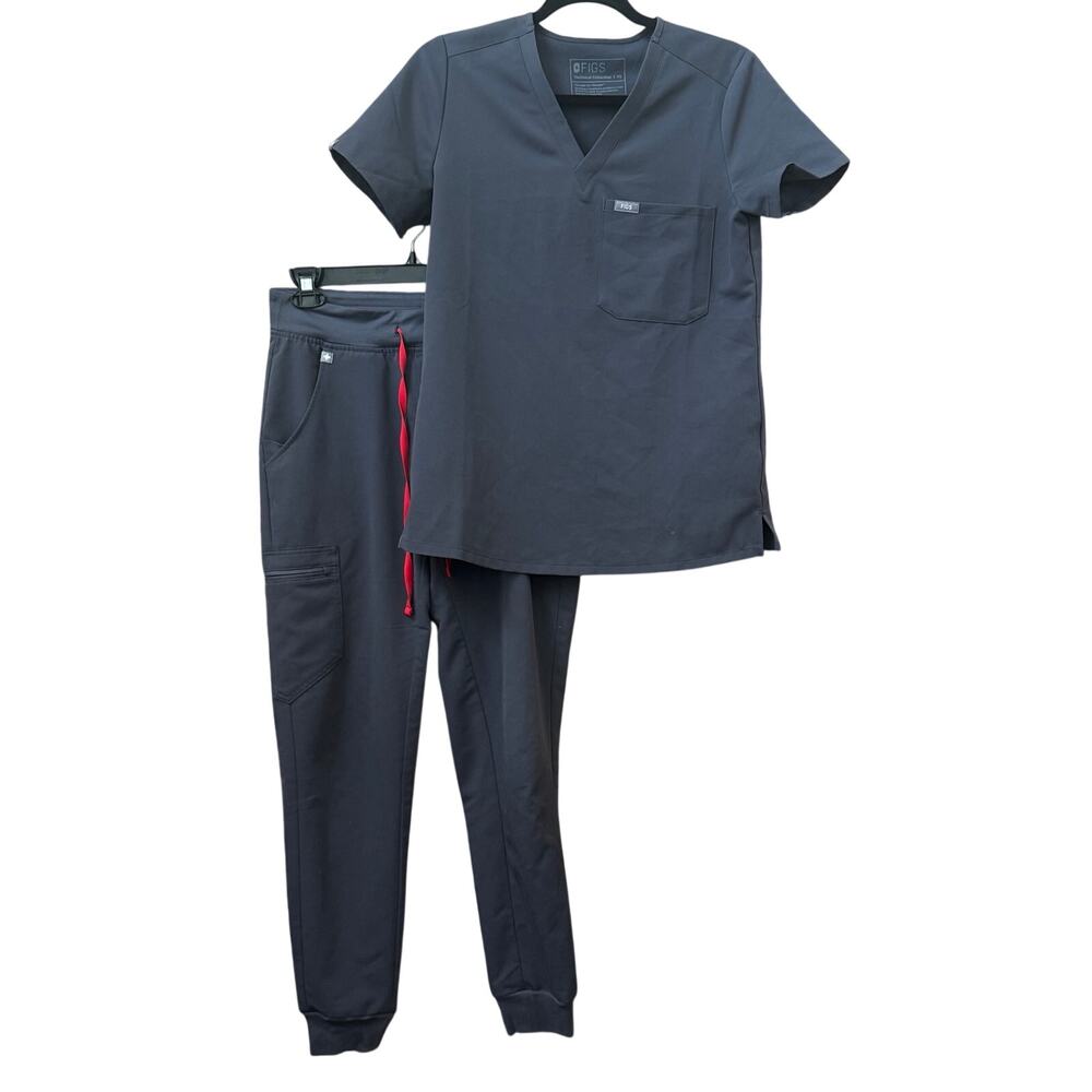 Figs Scrub Set Womens XS Zamora Jogger Catarina Top Technical Collection Gray